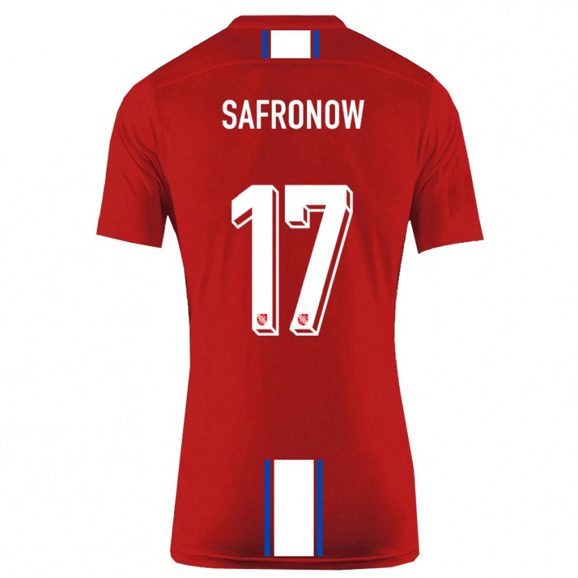 Danxen Kvinnor Maxim Safronow #17 Röd Vit Hemmatröja Matchtröjor 2025/26 Tröjor T-Tröja