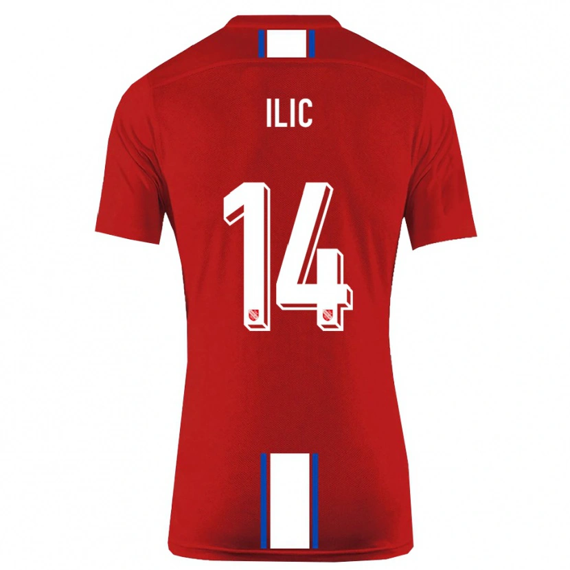 Danxen Kvinnor Marko Ilic #14 Röd Vit Hemmatröja Matchtröjor 2025/26 Tröjor T-Tröja