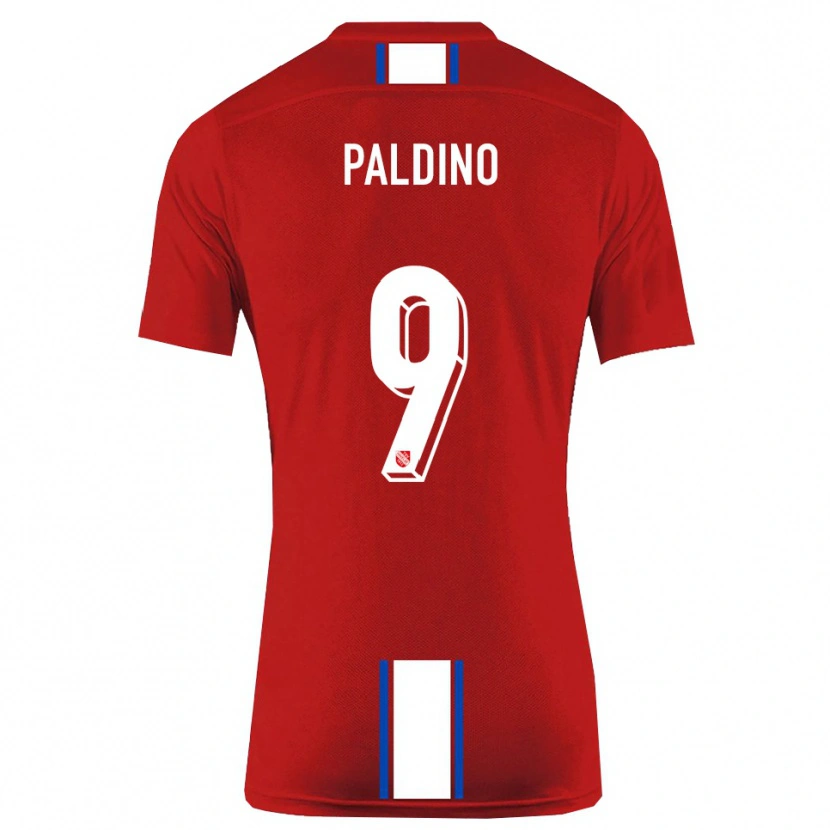 Danxen Kvinnor Lorenzo Paldino #9 Röd Vit Hemmatröja Matchtröjor 2025/26 Tröjor T-Tröja