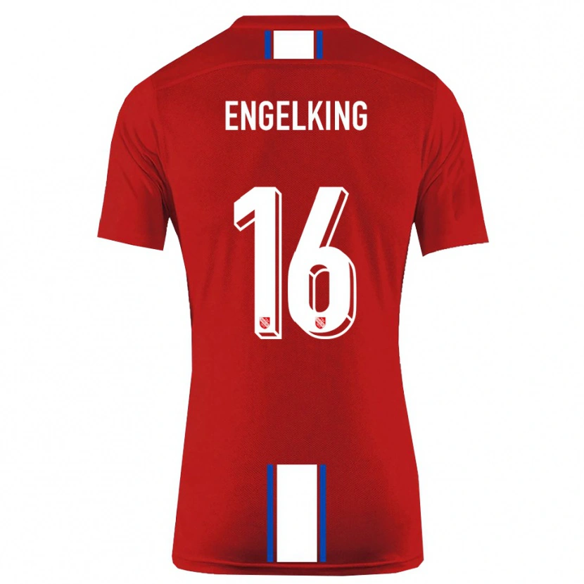 Danxen Kvinnor Torben Engelking #16 Röd Vit Hemmatröja Matchtröjor 2025/26 Tröjor T-Tröja