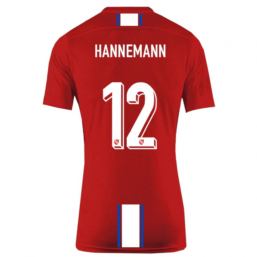 Danxen Kvinnor Sören Hannemann #12 Röd Vit Hemmatröja Matchtröjor 2025/26 Tröjor T-Tröja