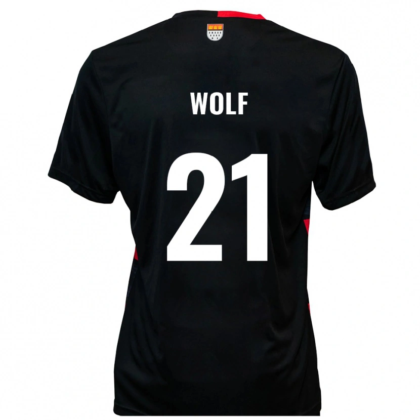 Danxen Kvinnor Lucas Wolf #21 Svart Röd Hemmatröja Matchtröjor 2025/26 Tröjor T-Tröja