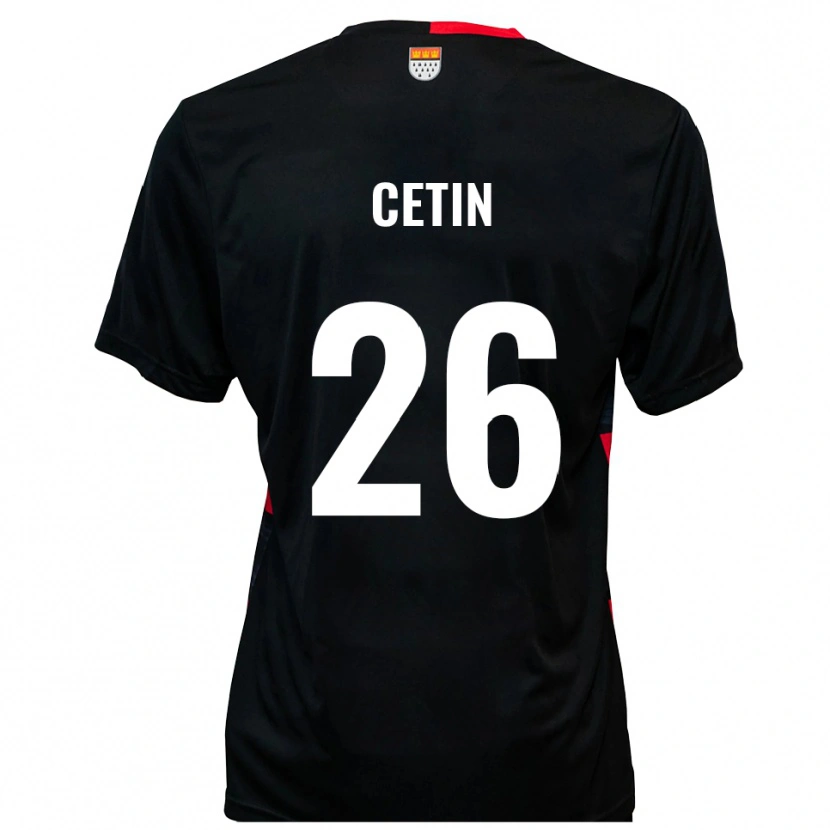 Danxen Kvinnor Serkan Cetin #26 Svart Röd Hemmatröja Matchtröjor 2025/26 Tröjor T-Tröja