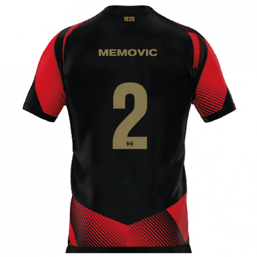 Danxen Kvinnor Daris Memovic #2 Svart Röd Hemmatröja Matchtröjor 2025/26 Tröjor T-Tröja