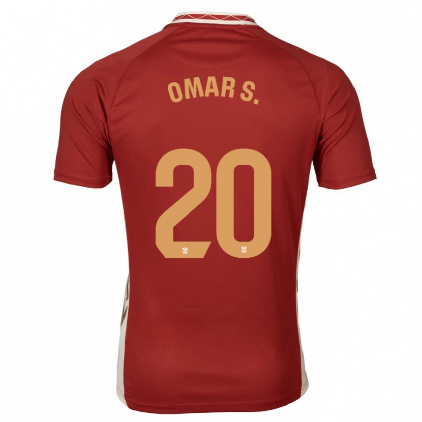 Danxen Kvinnor Omar Sánchez #20 Vinröd Guld Bortatröja Matchtröjor 2025/26 Tröjor T-Tröja