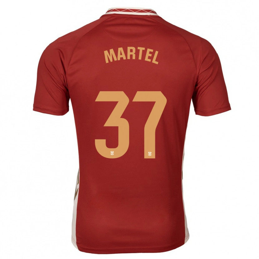 Danxen Kvinnor Kevin Martel #37 Vinröd Guld Bortatröja Matchtröjor 2025/26 Tröjor T-Tröja