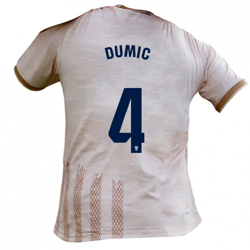 Danxen Kvinnor Dario Dumic #4 Benvit Brun Bortatröja Matchtröjor 2025/26 Tröjor T-Tröja