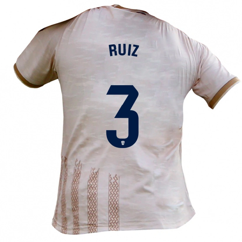 Danxen Kvinnor David Ruiz #3 Benvit Brun Bortatröja Matchtröjor 2025/26 Tröjor T-Tröja