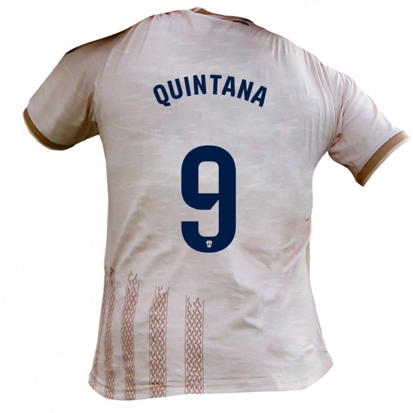 Danxen Kvinnor Nacho Quintana #9 Benvit Brun Bortatröja Matchtröjor 2025/26 Tröjor T-Tröja