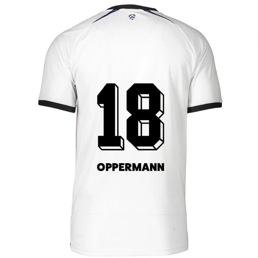 Danxen Kvinnor Leo Oppermann #18 Vit Svart Bortatröja Matchtröjor 2025/26 Tröjor T-Tröja