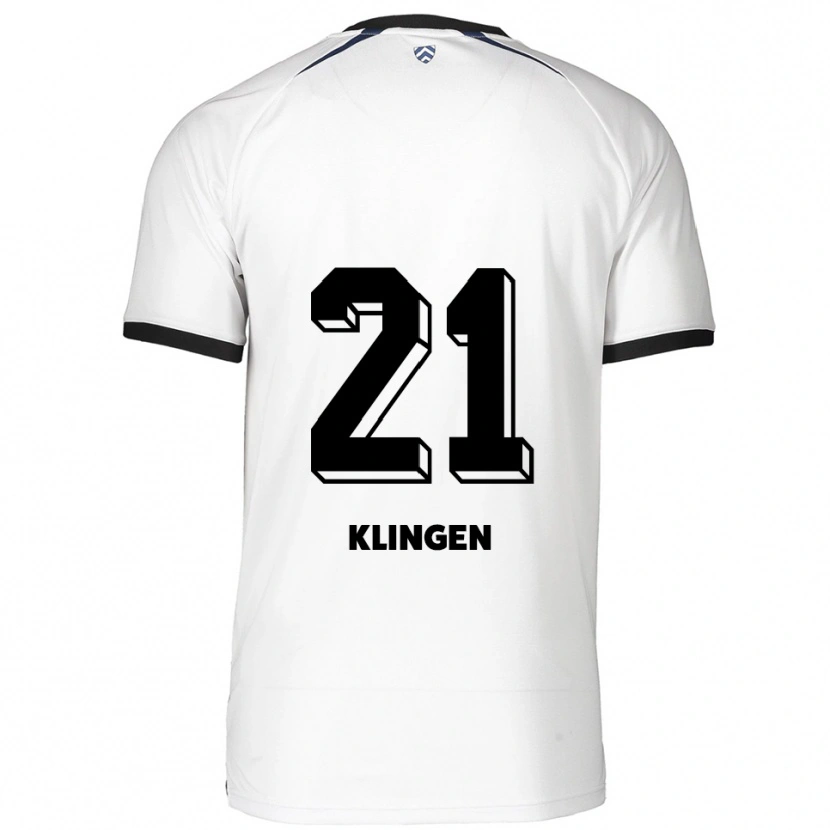 Danxen Kvinnor Emelie Klingen #21 Vit Svart Bortatröja Matchtröjor 2025/26 Tröjor T-Tröja