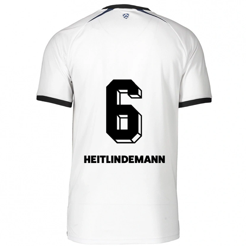 Danxen Kvinnor Leonie Heitlindemann #6 Vit Svart Bortatröja Matchtröjor 2025/26 Tröjor T-Tröja