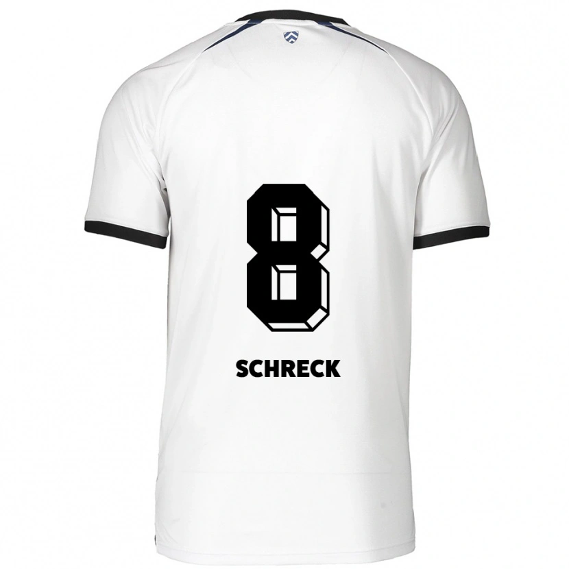 Danxen Kvinnor Sam Schreck #8 Vit Svart Bortatröja Matchtröjor 2025/26 Tröjor T-Tröja