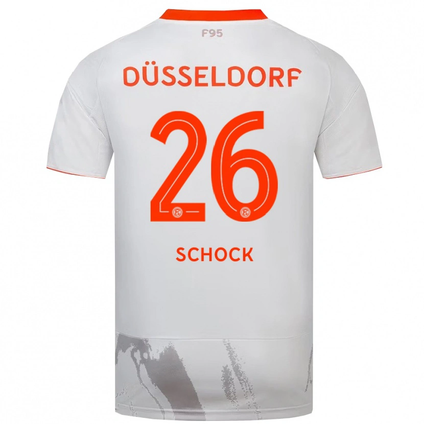 Danxen Kvinnor Florian Schock #26 Vit Orange Bortatröja Matchtröjor 2025/26 Tröjor T-Tröja