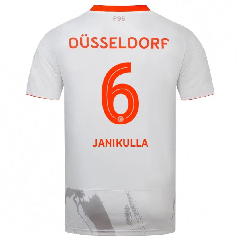 Danxen Kvinnor Julius Janikulla #6 Vit Orange Bortatröja Matchtröjor 2025/26 Tröjor T-Tröja