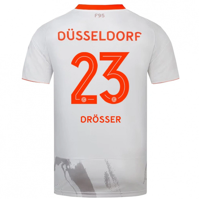Danxen Kvinnor Luke Drösser #23 Vit Orange Bortatröja Matchtröjor 2025/26 Tröjor T-Tröja