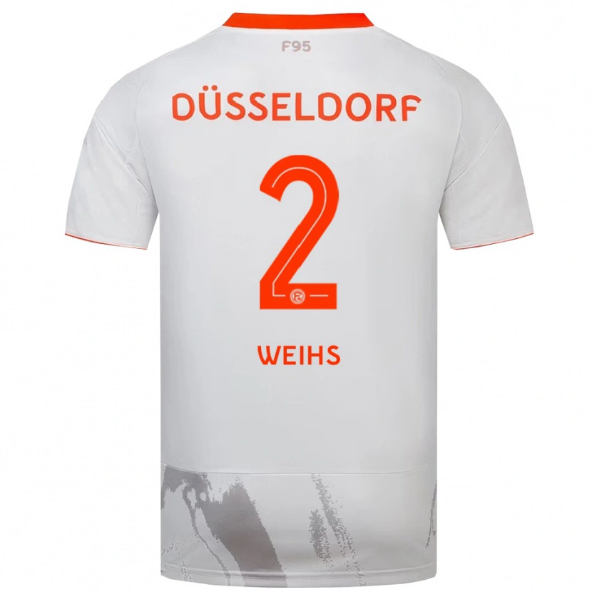 Danxen Kvinnor Paul Weihs #2 Vit Orange Bortatröja Matchtröjor 2025/26 Tröjor T-Tröja
