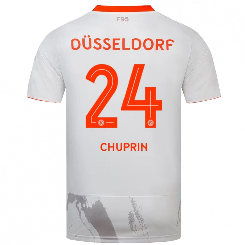 Danxen Kvinnor Ivan Chuprin #24 Vit Orange Bortatröja Matchtröjor 2025/26 Tröjor T-Tröja