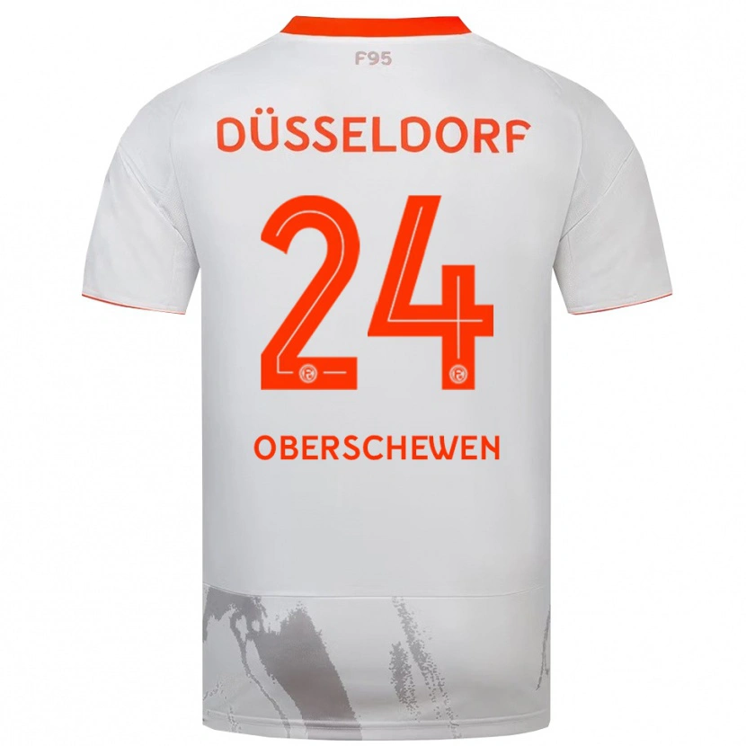 Danxen Kvinnor Elias Oberschewen #24 Vit Orange Bortatröja Matchtröjor 2025/26 Tröjor T-Tröja