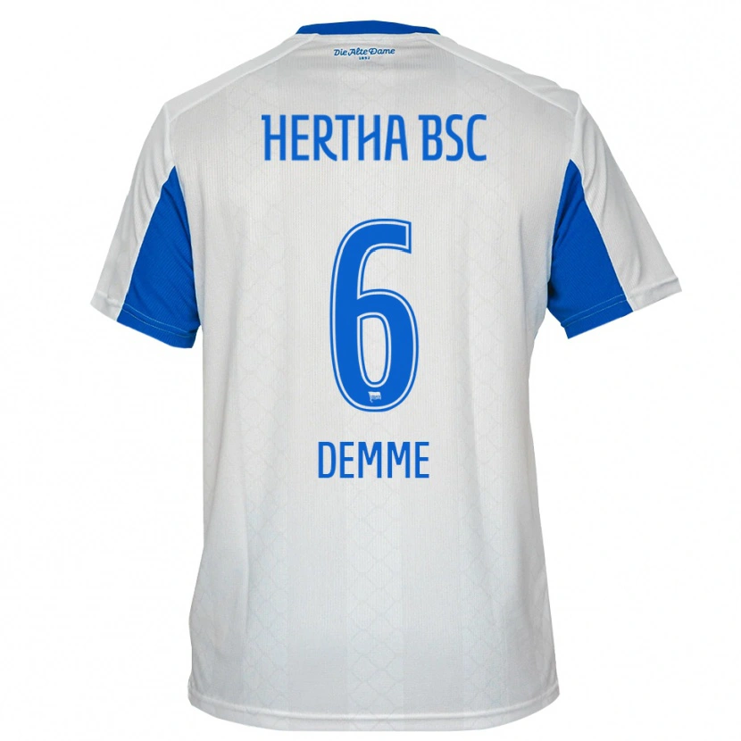 Danxen Kvinnor Diego Demme #6 Vit Blå Bortatröja Matchtröjor 2025/26 Tröjor T-Tröja