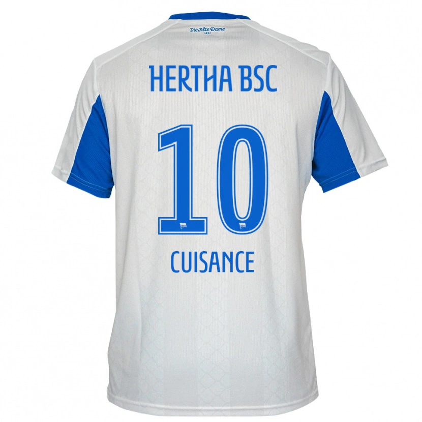 Danxen Kvinnor Michaël Cuisance #10 Vit Blå Bortatröja Matchtröjor 2025/26 Tröjor T-Tröja