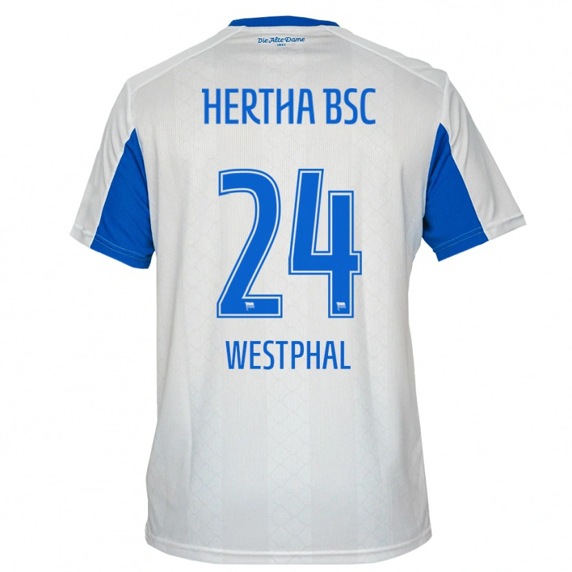 Danxen Kvinnor Anouk Westphal #24 Vit Blå Bortatröja Matchtröjor 2025/26 Tröjor T-Tröja