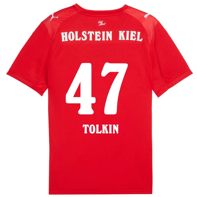 Danxen Kvinnor John Tolkin #47 Röd Blå Bortatröja Matchtröjor 2025/26 Tröjor T-Tröja