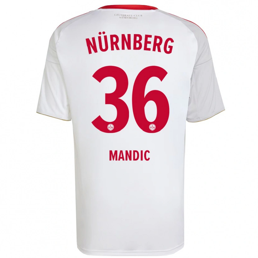Danxen Kvinnor Kristian Mandic #36 Vit Röd Bortatröja Matchtröjor 2025/26 Tröjor T-Tröja