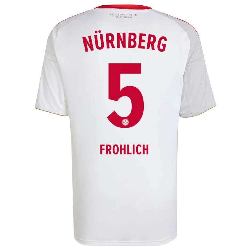 Danxen Kvinnor Clara Fröhlich #5 Vit Röd Bortatröja Matchtröjor 2025/26 Tröjor T-Tröja