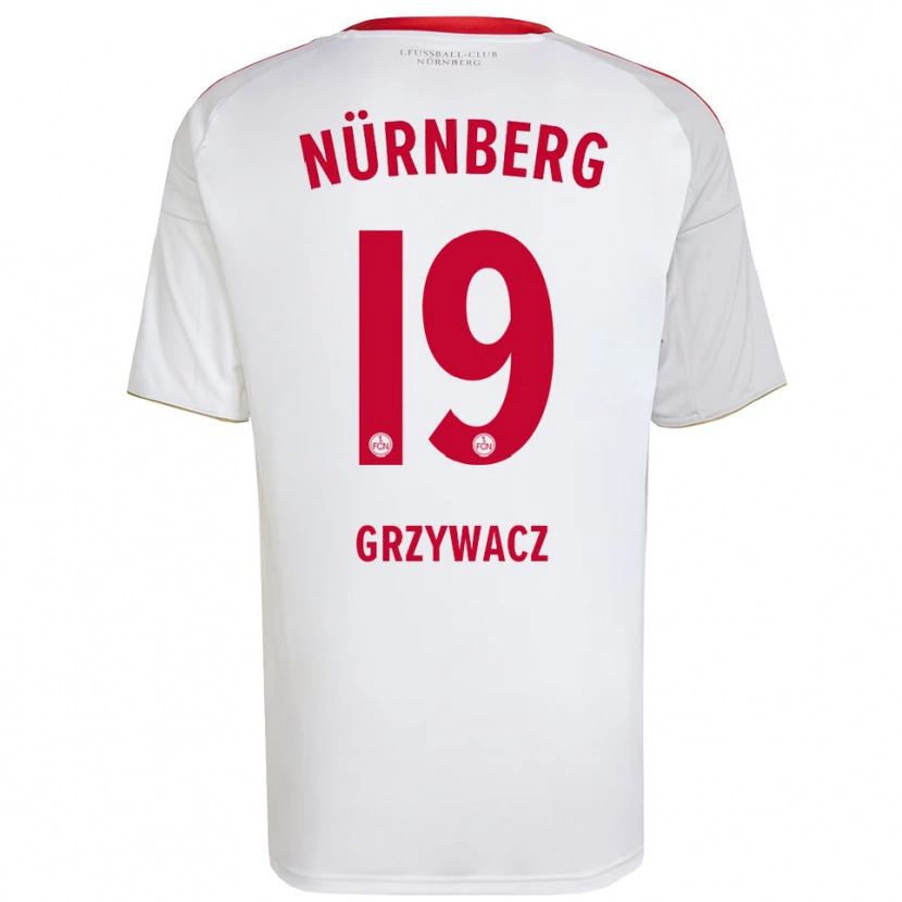 Danxen Kvinnor Eryk Grzywacz #19 Vit Röd Bortatröja Matchtröjor 2025/26 Tröjor T-Tröja