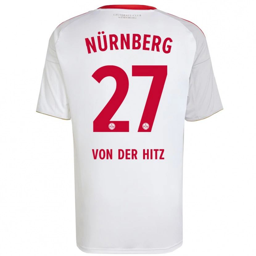 Danxen Kvinnor Justin Von Der Hitz #27 Vit Röd Bortatröja Matchtröjor 2025/26 Tröjor T-Tröja