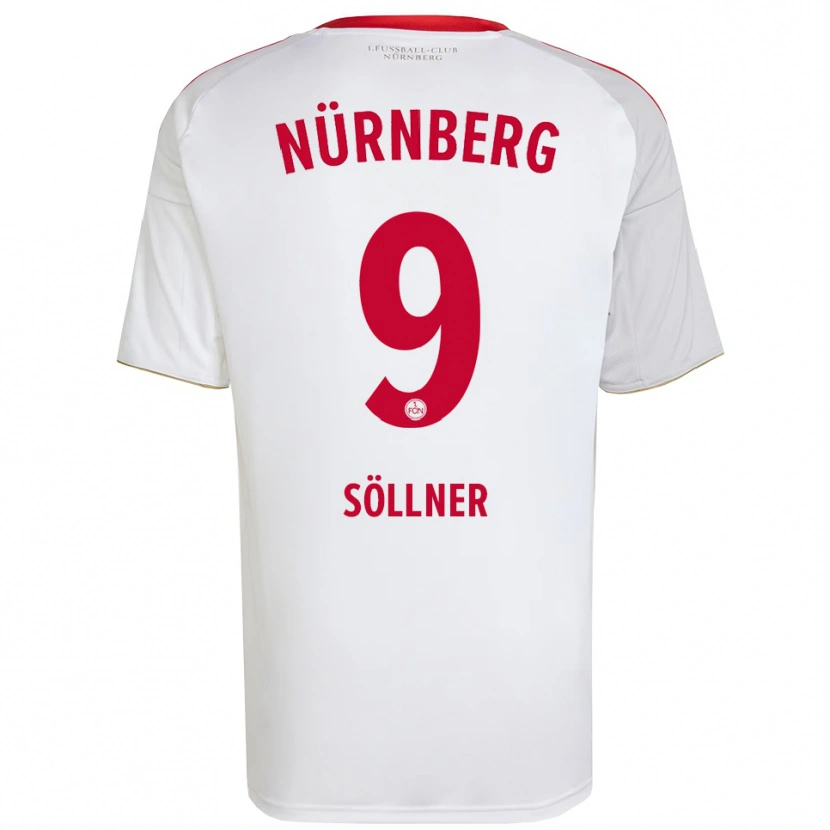 Danxen Kvinnor Tobias Söllner #9 Vit Röd Bortatröja Matchtröjor 2025/26 Tröjor T-Tröja