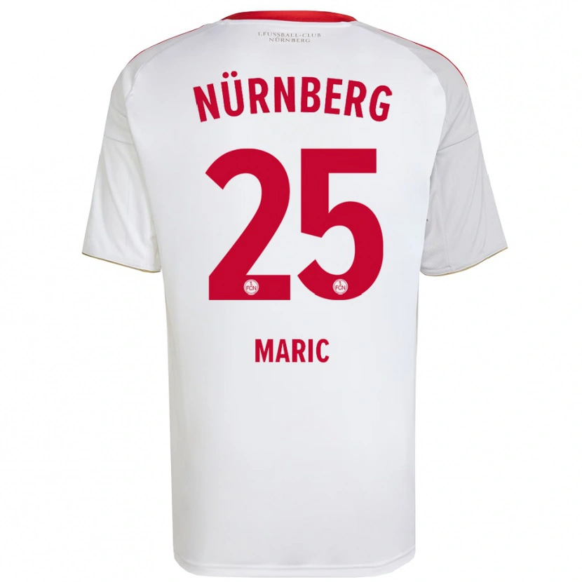 Danxen Kvinnor Luka Maric #25 Vit Röd Bortatröja Matchtröjor 2025/26 Tröjor T-Tröja