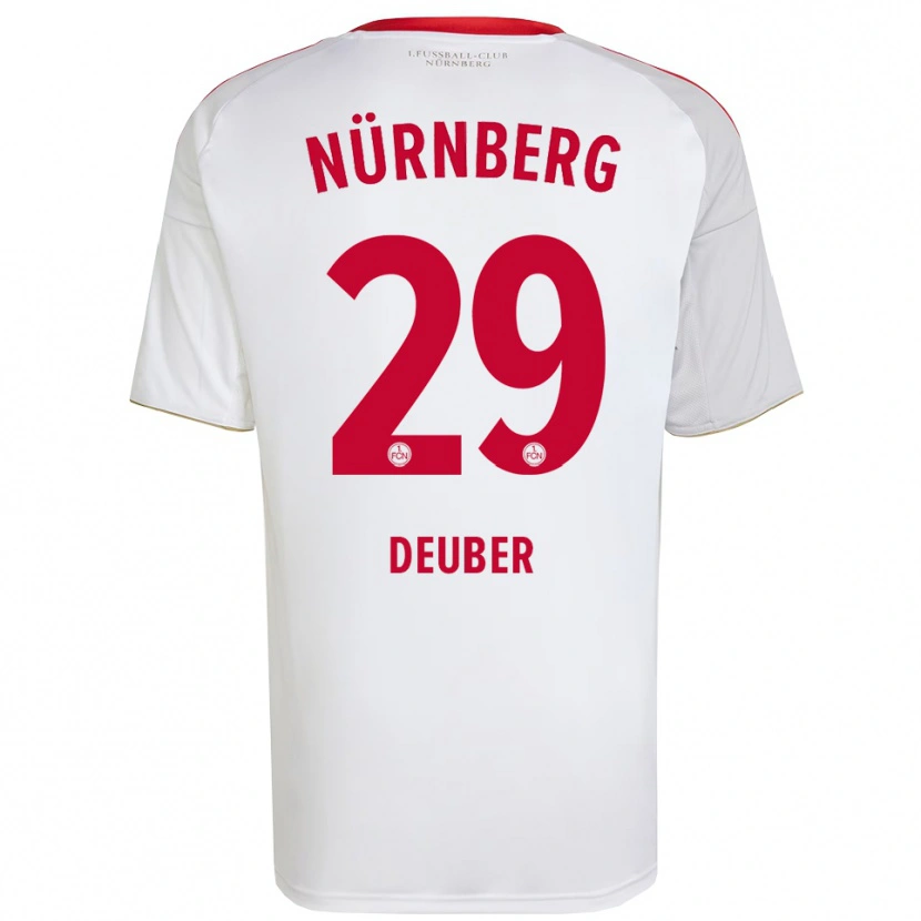 Danxen Kvinnor Hanna Deuber #29 Vit Röd Bortatröja Matchtröjor 2025/26 Tröjor T-Tröja