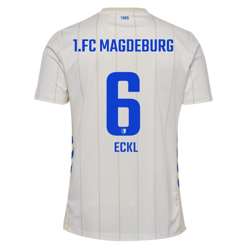 Danxen Kvinnor Hanna Eckl #6 Vit Blå Bortatröja Matchtröjor 2025/26 Tröjor T-Tröja