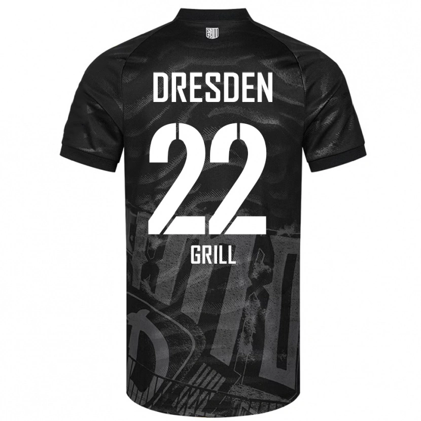 Danxen Kvinnor Lennart Grill #22 Svart Grå Bortatröja Matchtröjor 2025/26 Tröjor T-Tröja