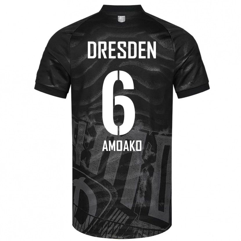 Danxen Kvinnor Kofi Amoako #6 Svart Grå Bortatröja Matchtröjor 2025/26 Tröjor T-Tröja