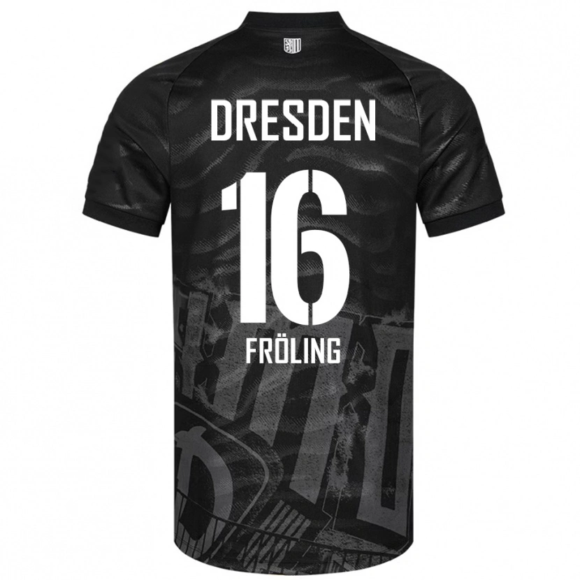 Danxen Kvinnor Nils Fröling #16 Svart Grå Bortatröja Matchtröjor 2025/26 Tröjor T-Tröja