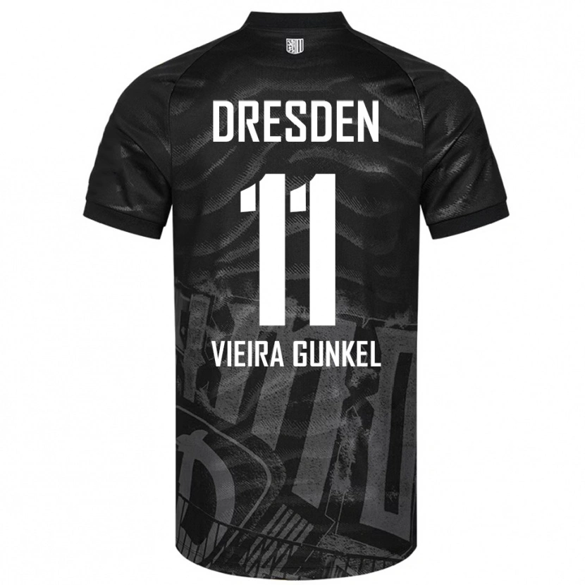 Danxen Kvinnor Joel Vieira Gunkel #11 Svart Grå Bortatröja Matchtröjor 2025/26 Tröjor T-Tröja