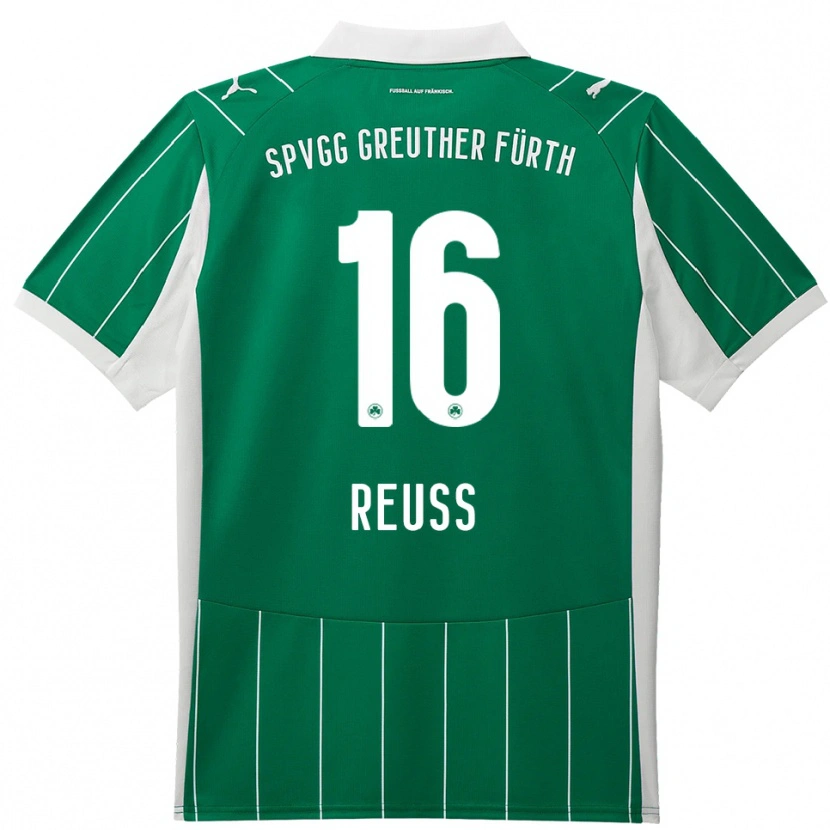 Danxen Kvinnor Jonah Reuß #16 Grön Vit Bortatröja Matchtröjor 2025/26 Tröjor T-Tröja