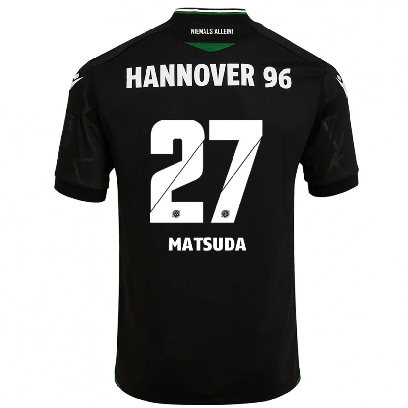 Danxen Kvinnor Hayate Matsuda #27 Svart Grön Bortatröja Matchtröjor 2025/26 Tröjor T-Tröja