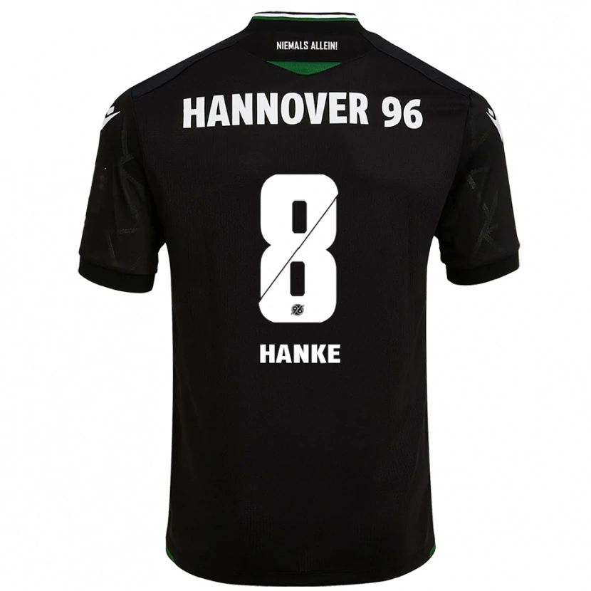 Danxen Kvinnor Anton Hanke #8 Svart Grön Bortatröja Matchtröjor 2025/26 Tröjor T-Tröja
