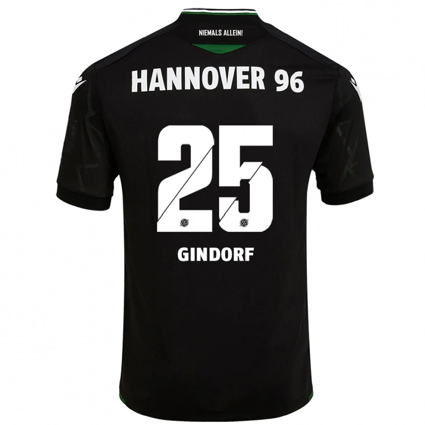 Danxen Kvinnor Lars Gindorf #25 Svart Grön Bortatröja Matchtröjor 2025/26 Tröjor T-Tröja