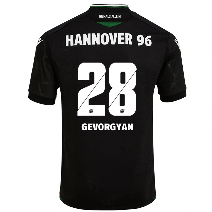 Danxen Kvinnor Mark Gevorgyan #28 Svart Grön Bortatröja Matchtröjor 2025/26 Tröjor T-Tröja