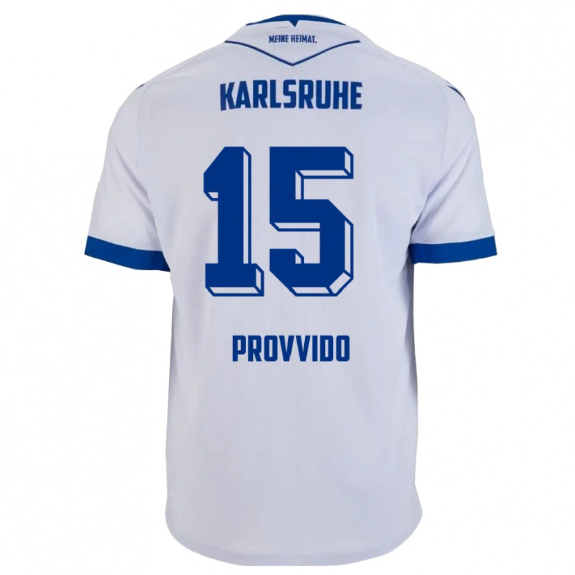 Danxen Kvinnor Luca Provvido #15 Vit Blå Bortatröja Matchtröjor 2025/26 Tröjor T-Tröja