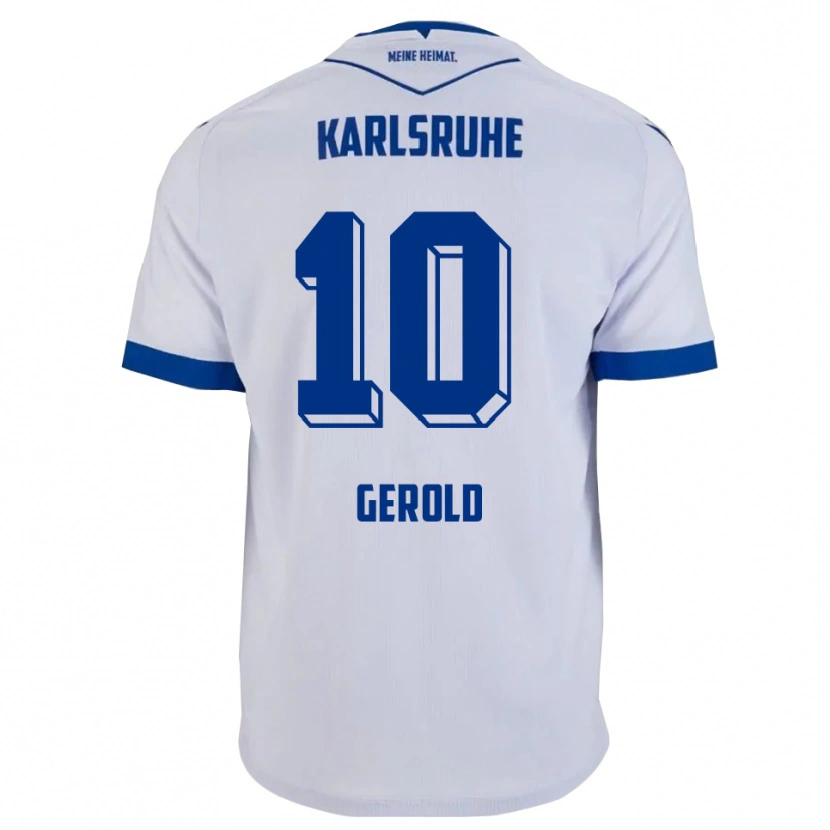 Danxen Kvinnor Julian Gerold #10 Vit Blå Bortatröja Matchtröjor 2025/26 Tröjor T-Tröja