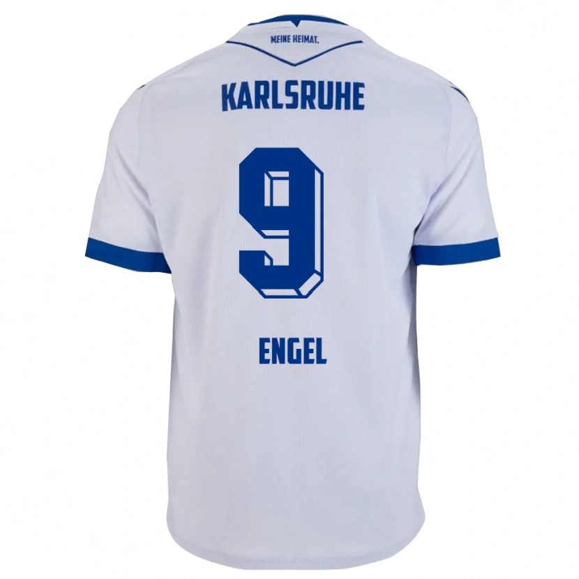 Danxen Kvinnor Nico Engel #9 Vit Blå Bortatröja Matchtröjor 2025/26 Tröjor T-Tröja