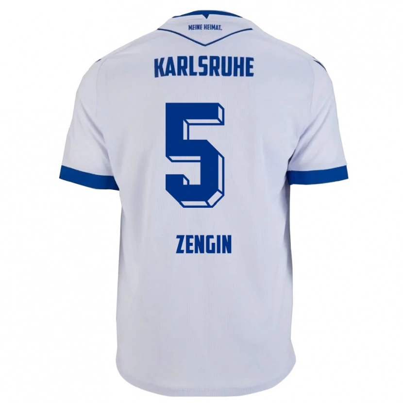 Danxen Kvinnor Enes Zengin #5 Vit Blå Bortatröja Matchtröjor 2025/26 Tröjor T-Tröja