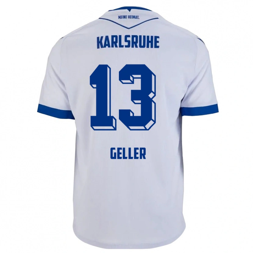 Danxen Kvinnor Robert Geller #13 Vit Blå Bortatröja Matchtröjor 2025/26 Tröjor T-Tröja