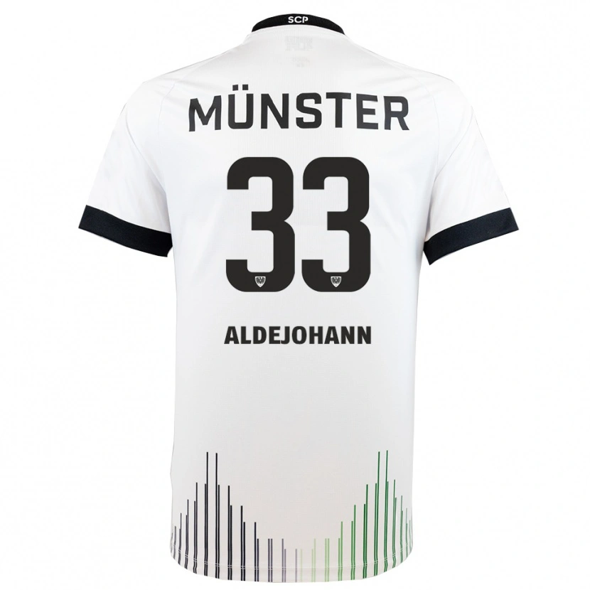 Danxen Kvinnor Sören Aldejohann #33 Vit Svart Bortatröja Matchtröjor 2025/26 Tröjor T-Tröja